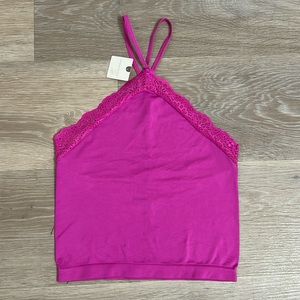 Anthropologie Seamless Lace Trim Halter - NWT